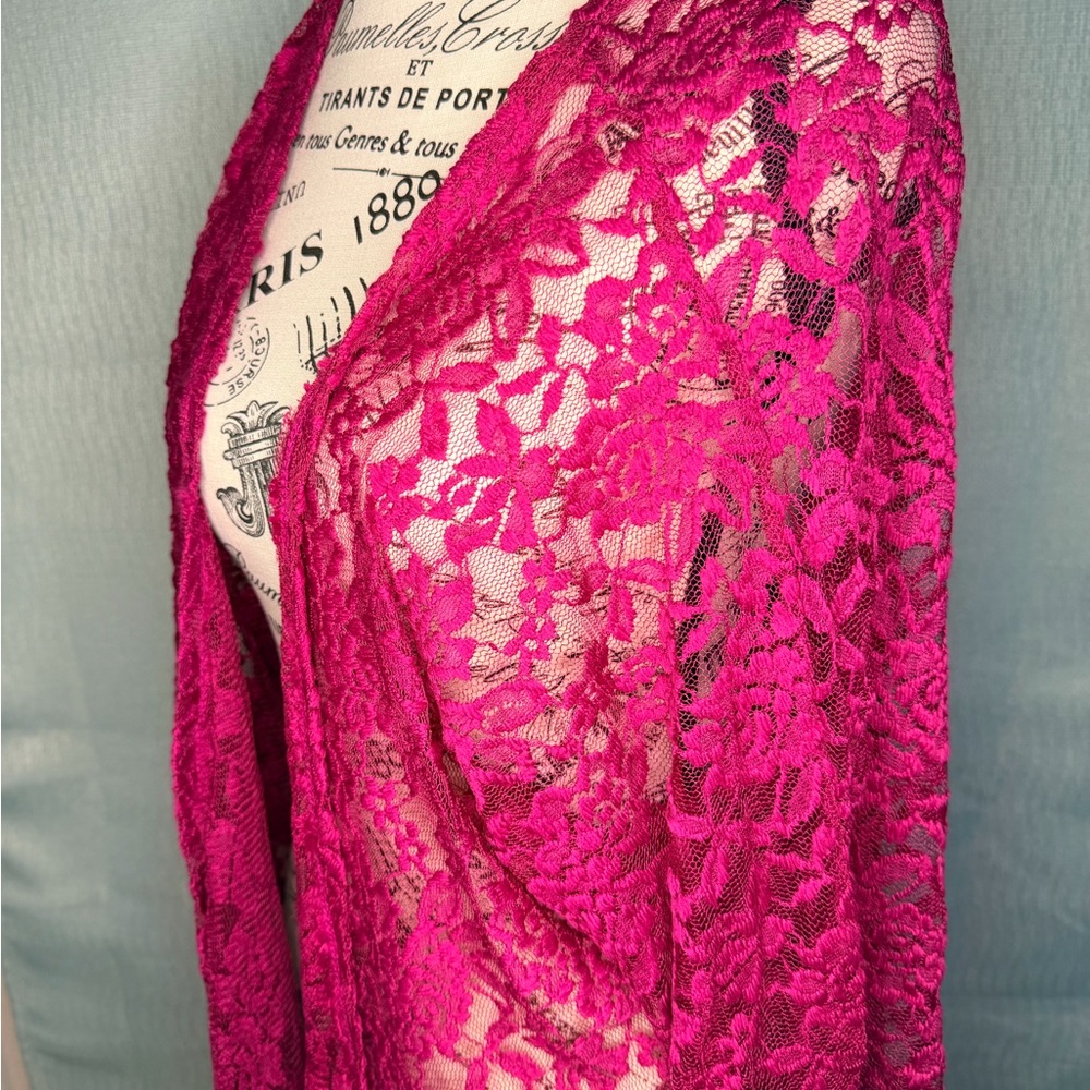 LuLaRoe Lindsay Fuchsia Kimono – NWT - Picture 2 of 4